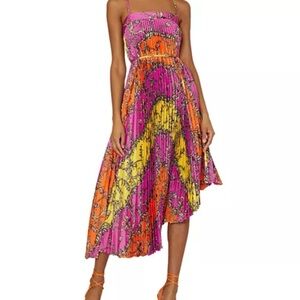 Vibrant Pink and Orange Women's Dress